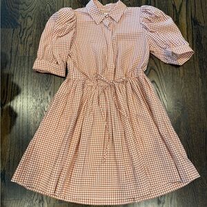 HUNTER BELL Orange Gingham Dress